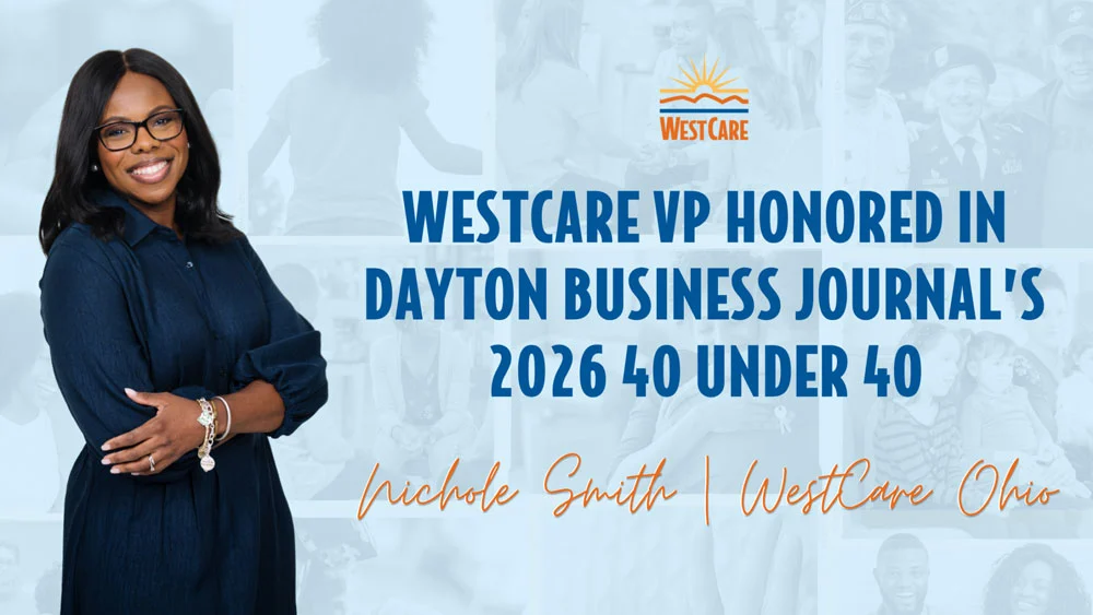 WestCare Ohio Regional Vice President Nichole Smith was named a 2026 Dayton Business Journal 40 Under 40 honoree for her leadership, community impact, and dedication to Uplifting the Human Spirit.